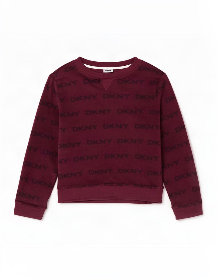 Dkny ženska majica dugih rukava s grafikama UK 18 XL, kestenjasti poliester