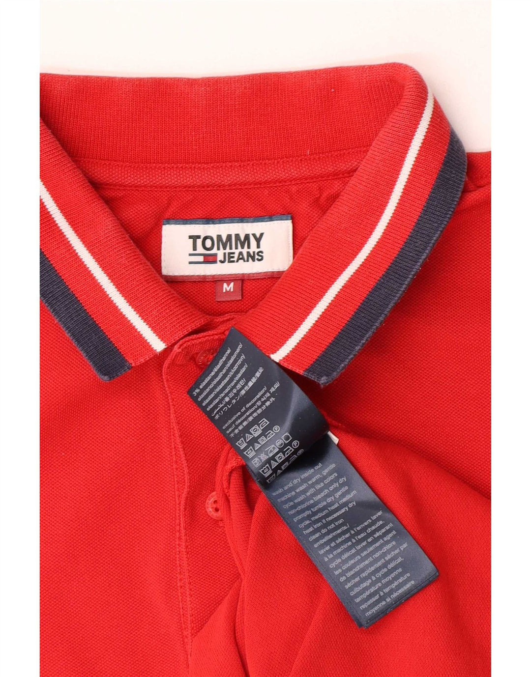Tommy Hilfiger muška polo majica srednje crvene pruge, pamuk