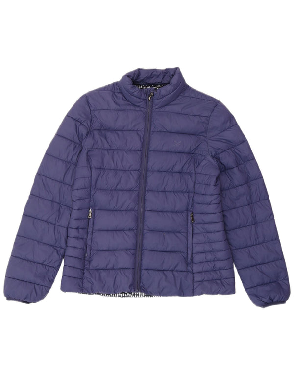 CREW CLOTHING Ženska podstavljena jakna UK 14 Veliki tamnoplavi najlon