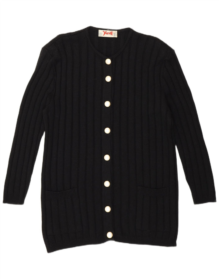 Yarell ženski dugi kardigan pulover UK 16 Veliki crni poliakril