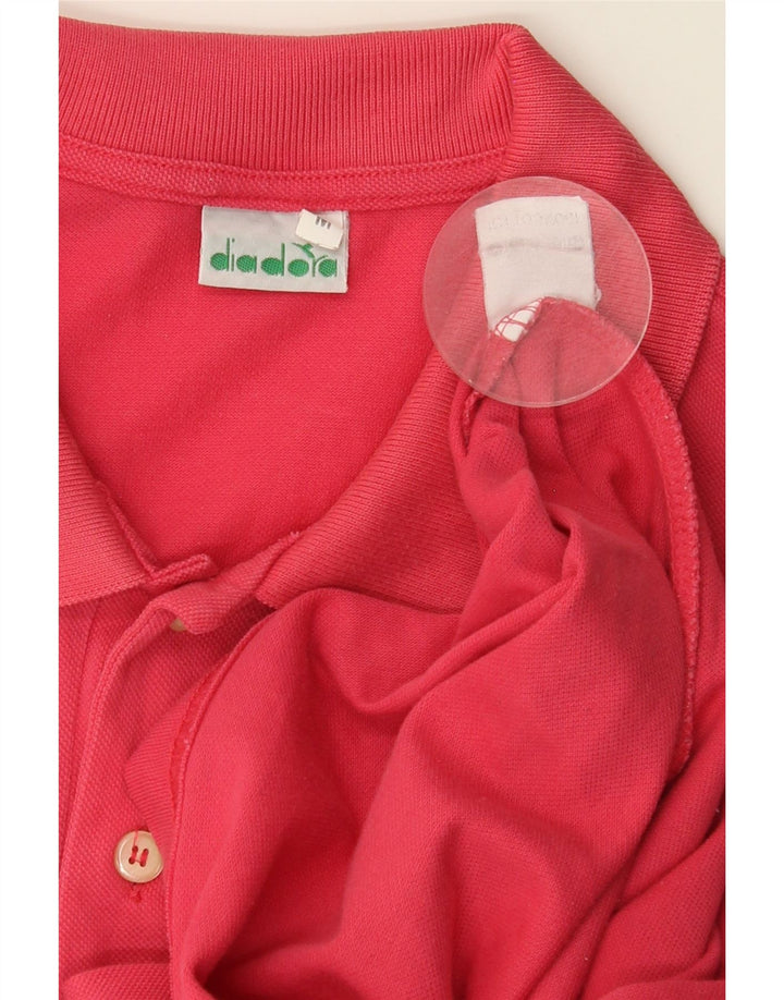 DIADORA Mens Polo Shirt Medium Pink Cotton