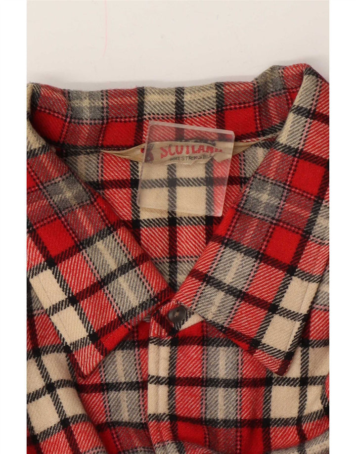 Vintage muška flanelska košulja XL, crvena karirana vuna