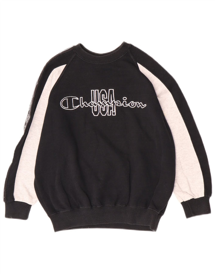 Champion Boys Graphic Sweatshirt Džemper 9-10 godina srednje crne boje