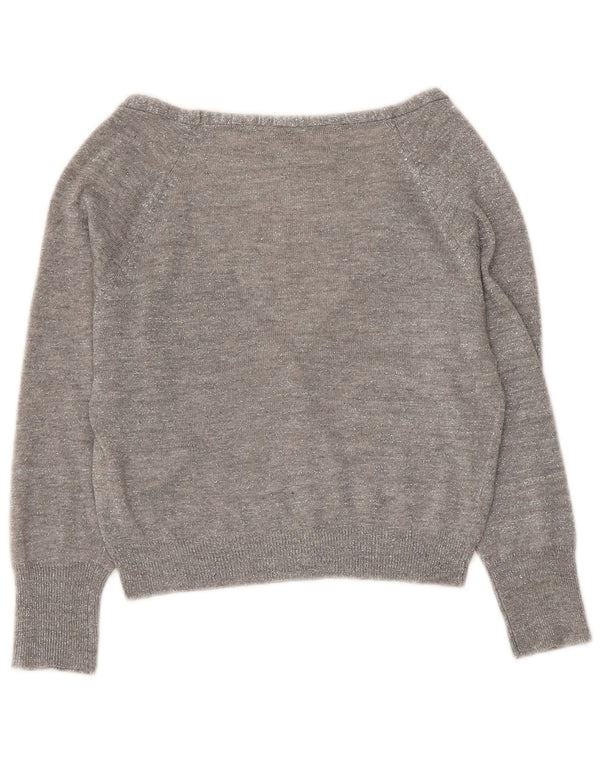 Zara ženski balero džemper 3/4 rukava UK 10 Mali sivi flekasti akril