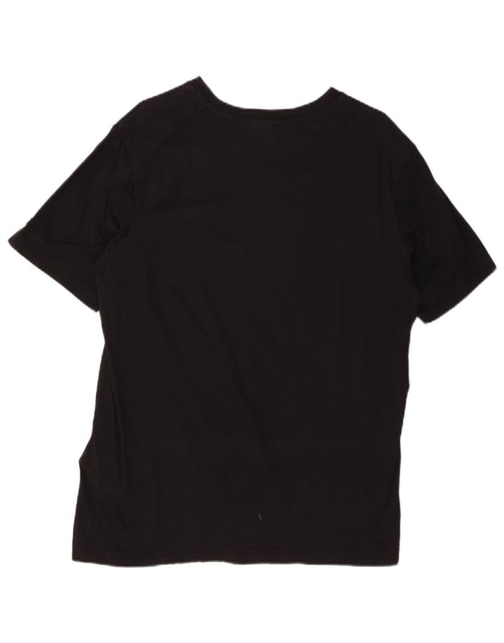 CHAMPION Mens Graphic T-Shirt Top Large Black Cotton