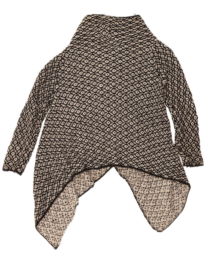 ZARA ženski prekomjerni otvoreni kardigan pulover UK 14 Srednje crni akril