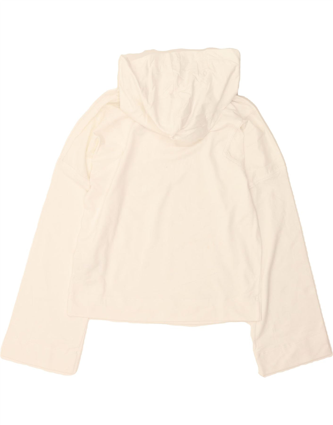 ADIDAS Womens Crop Hoodie Jumper UK 8 Small White Polyester Vintage Adidas and Second-Hand Adidas from Messina Hembry 