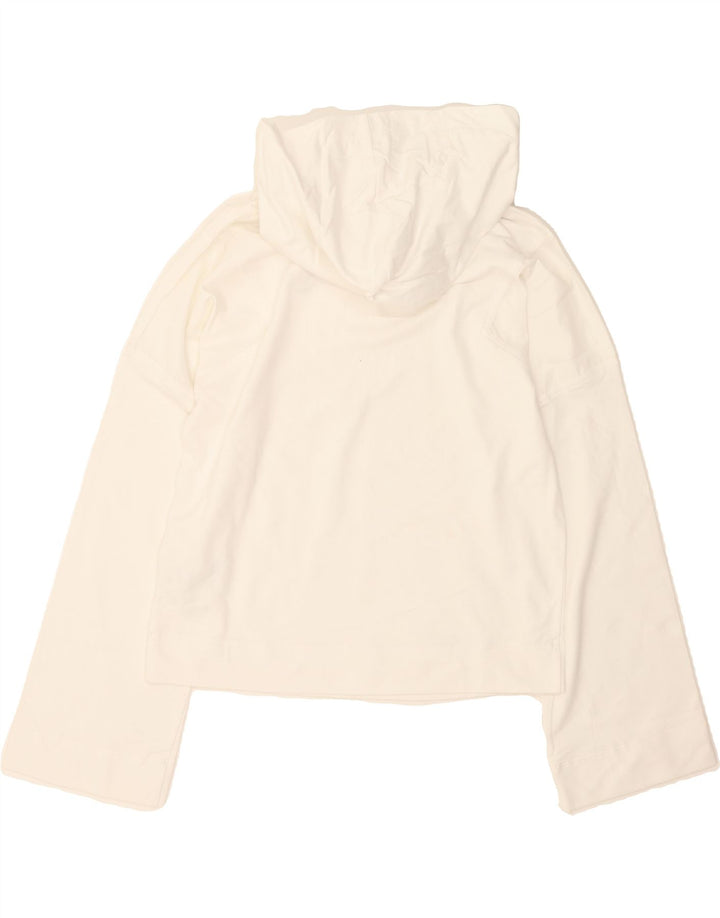 ADIDAS Womens Crop Hoodie Jumper UK 8 Small White Polyester Vintage Adidas and Second-Hand Adidas from Messina Hembry 