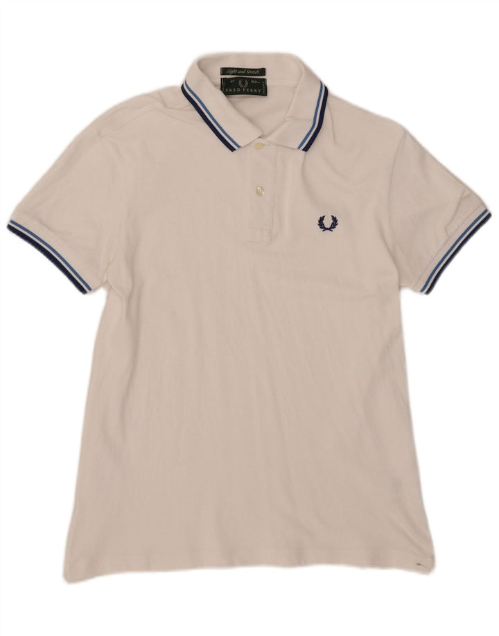 Muška lagana i rastezljiva polo majica Fred Perry Mala bijela pamučna