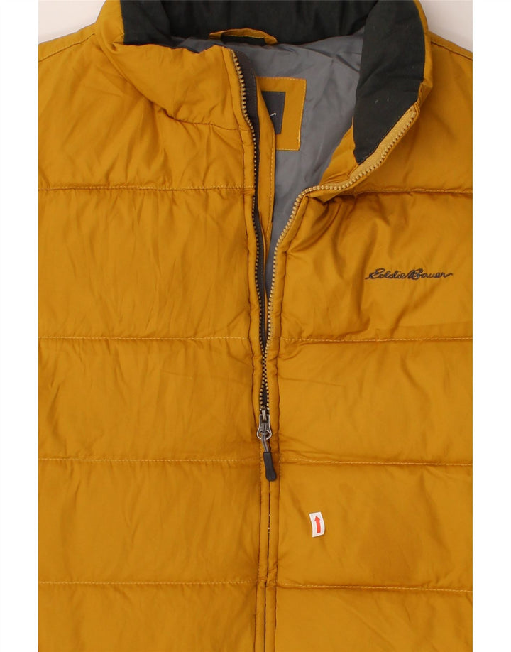 EDDIE BAUER Mens Padded Gilet UK 40 Large Yellow Polyester Vintage Eddie Bauer and Second-Hand Eddie Bauer from Messina Hembry 