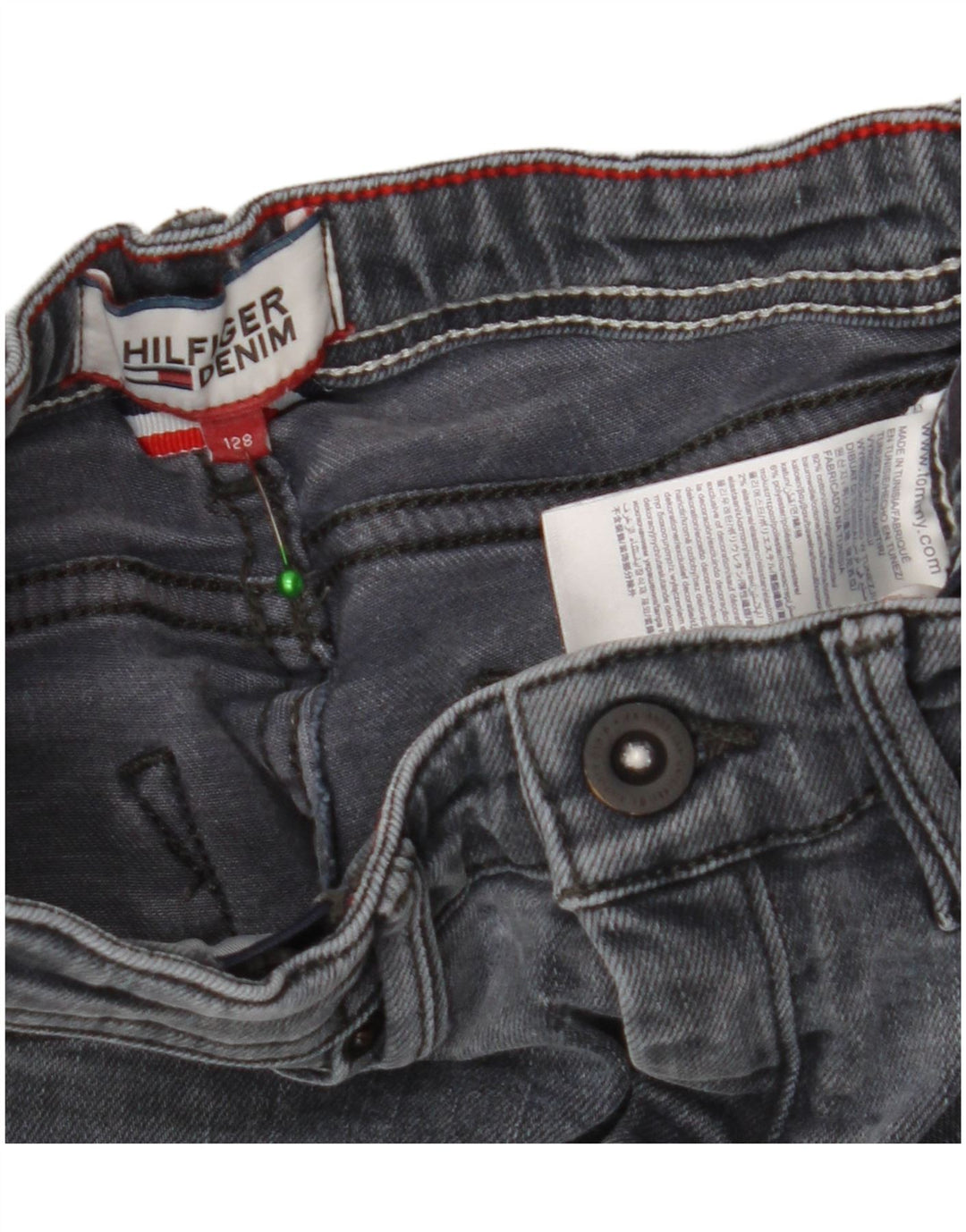 TOMMY HILFIGER Skinny traperice za djevojčice 7-8 godina W20 L22 Sivi pamuk