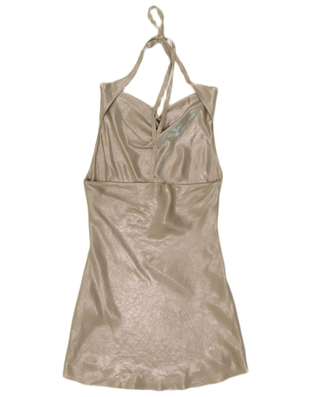 Zara Ženska Halter Haljina UK 6 XS Srebrna Poliester