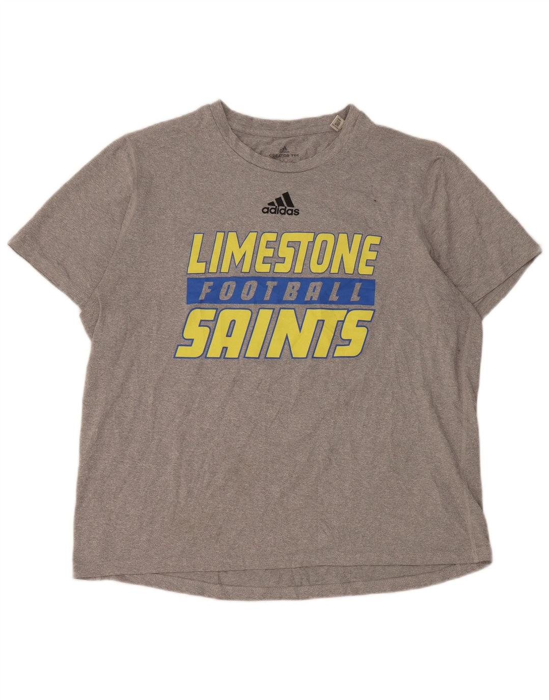 Adidas muška majica kratkih rukava Limestone Saints Graphic, veliki sivi poliester