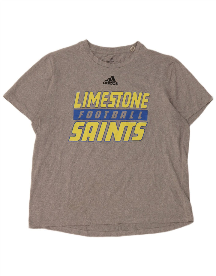 Adidas muška majica kratkih rukava Limestone Saints Graphic, veliki sivi poliester