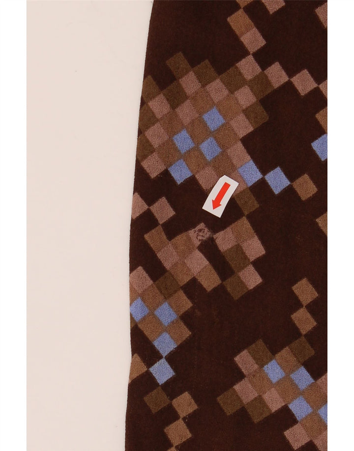 VINTAGE ženska bomber jakna UK 12 srednje smeđa geometrijska