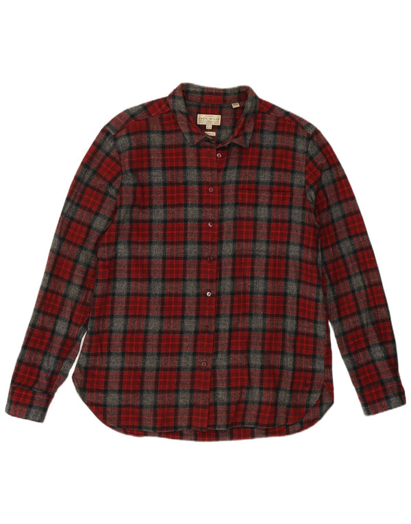 Jack Wills Boyfriend Ženska flanelska košulja UK 14 Veliki bordo karirani