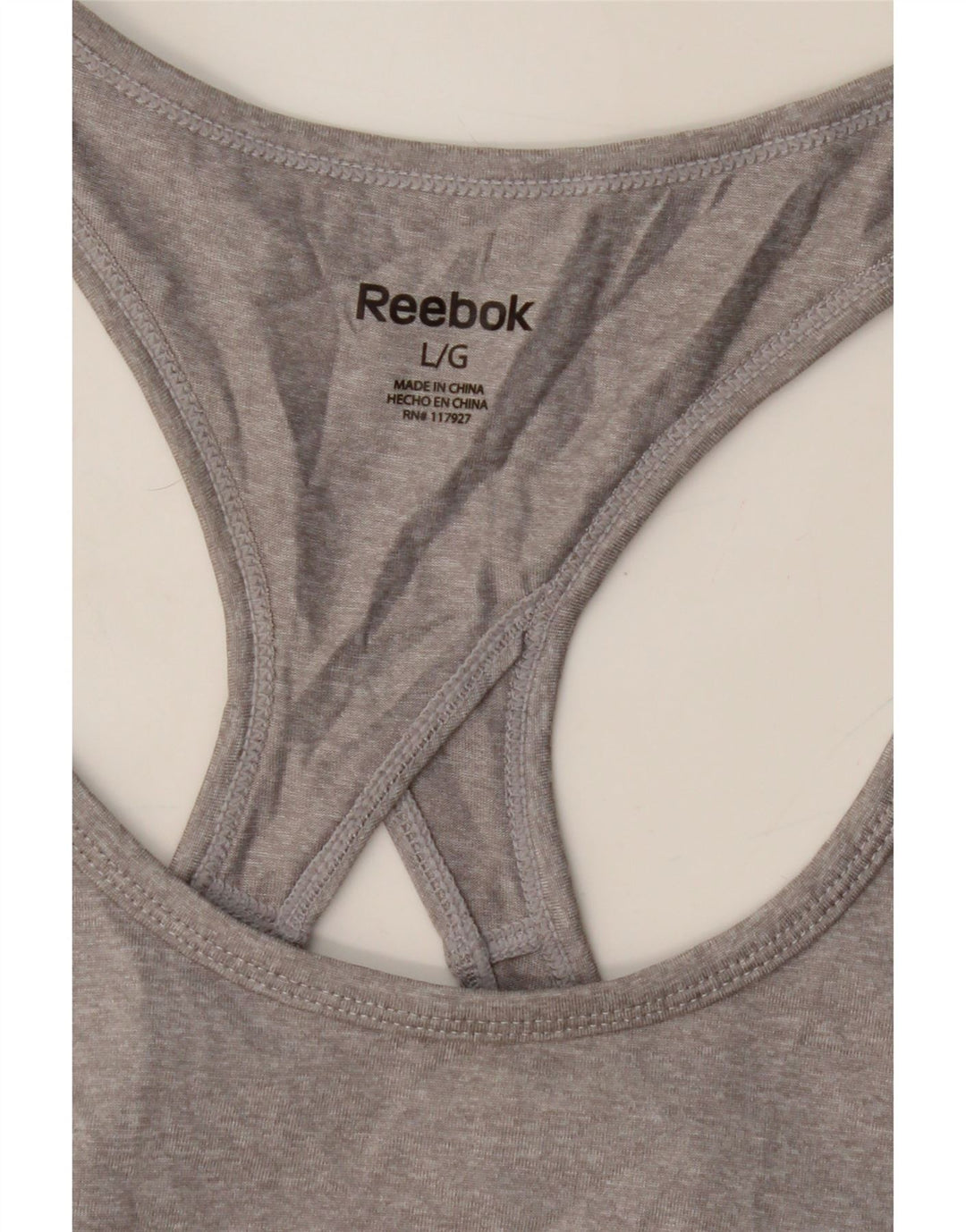 REEBOK Womens Vest Top UK 14 Large Grey Polyester Vintage Reebok and Second-Hand Reebok from Messina Hembry 