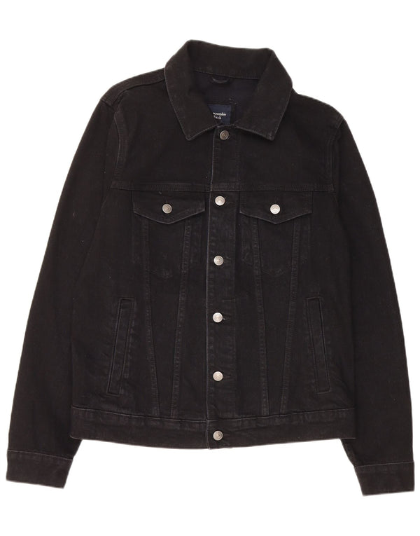 Abercrombie & Fitch muška traper jakna UK 40 veliki crni pamuk