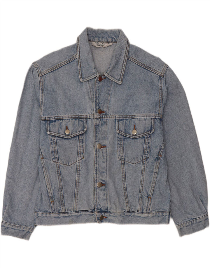 VINTAGE muška grafička traper jakna UK 36/38 Mali plavi pamuk