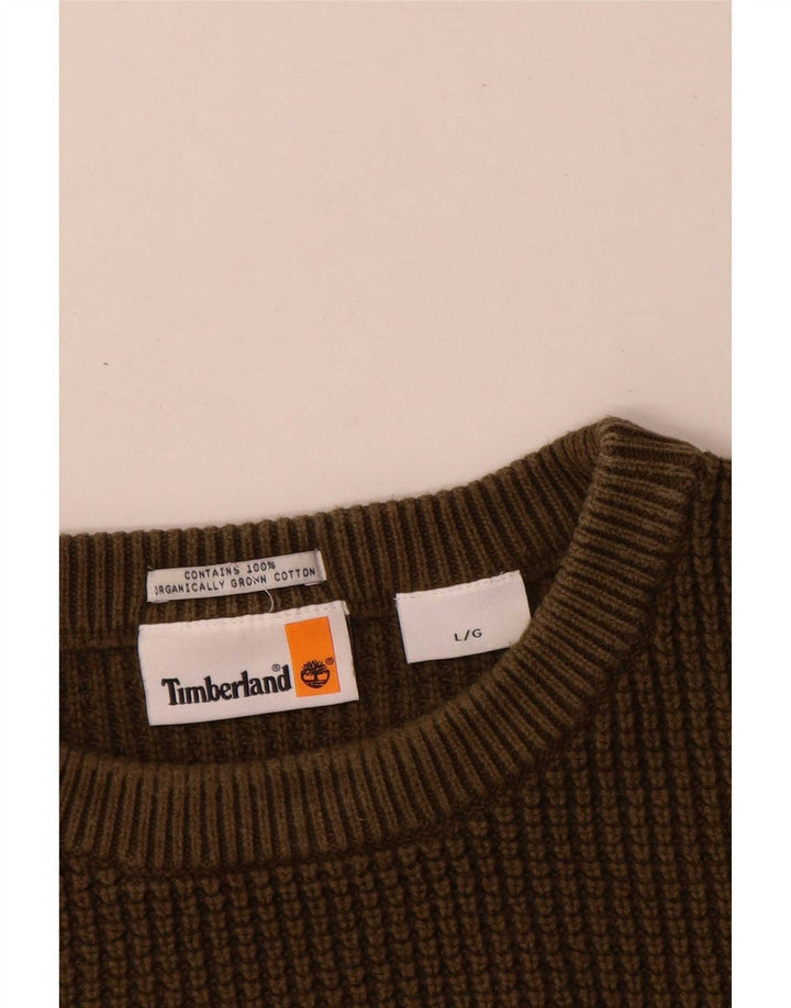 Timberland muški džemper s okruglim izrezom, veliki kaki pamuk