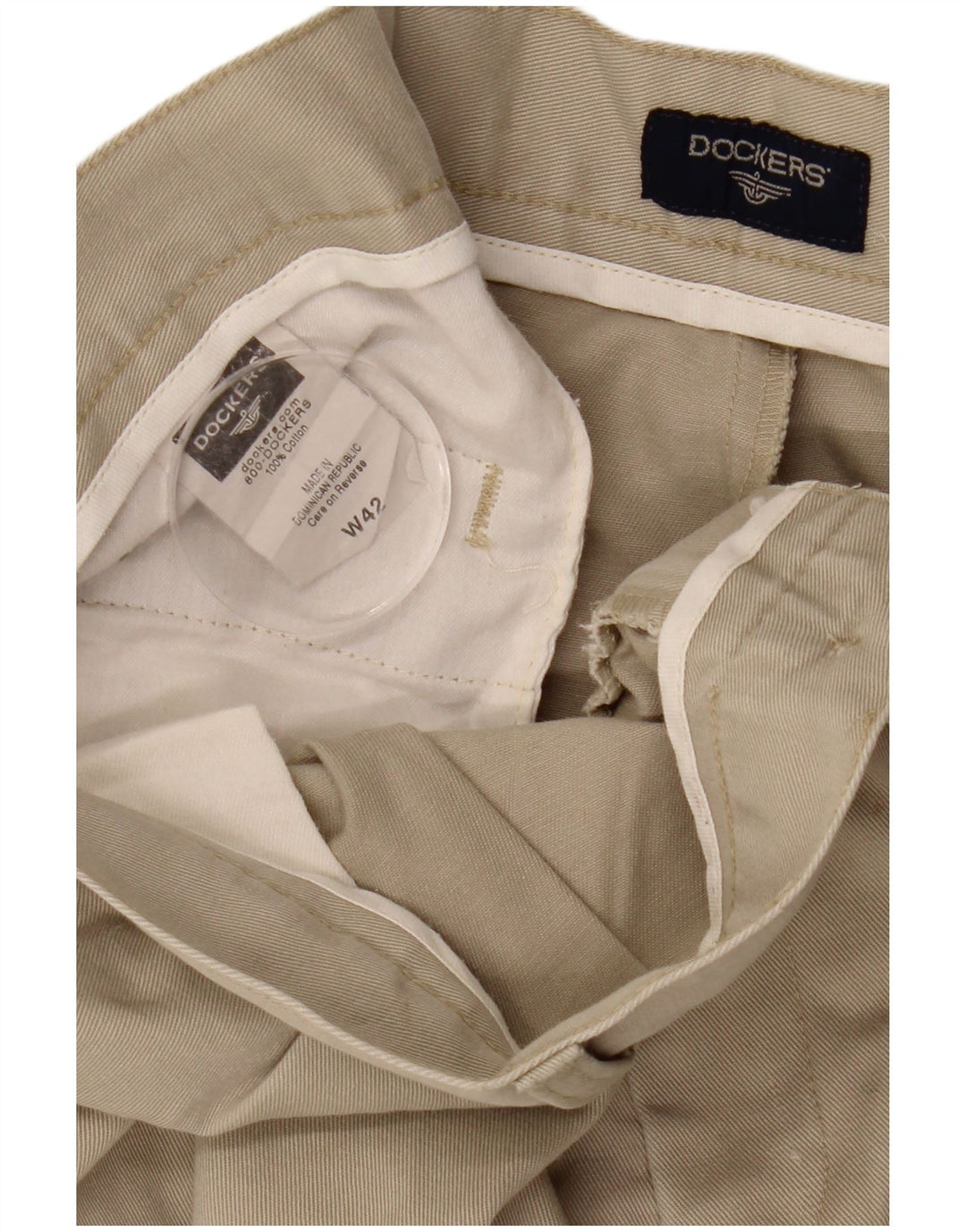 DOCKERS Muške kratke chino hlače s štipaljkama W42 2XL, bež pamuk