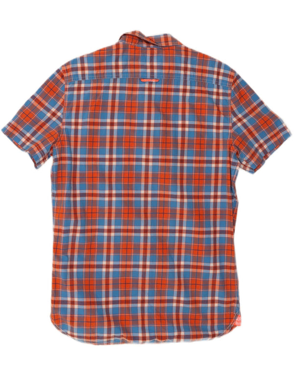 SUPERDRY muška košulja kratkih rukava Srednje plavi karirani pamuk