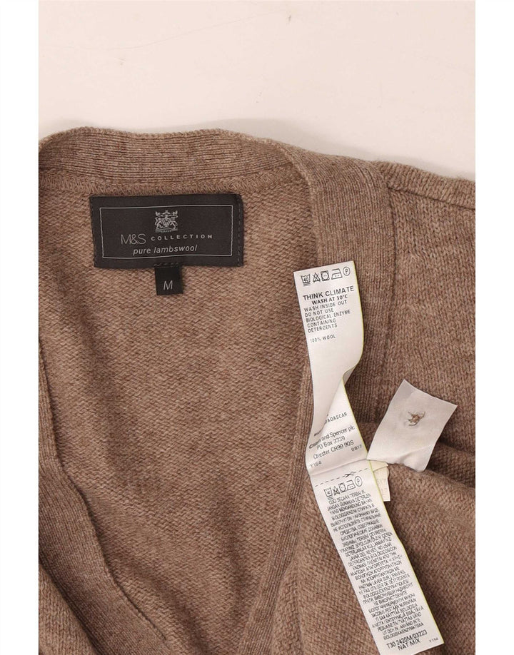 Marks & Spencer muški kardigan džemper srednje smeđe vune