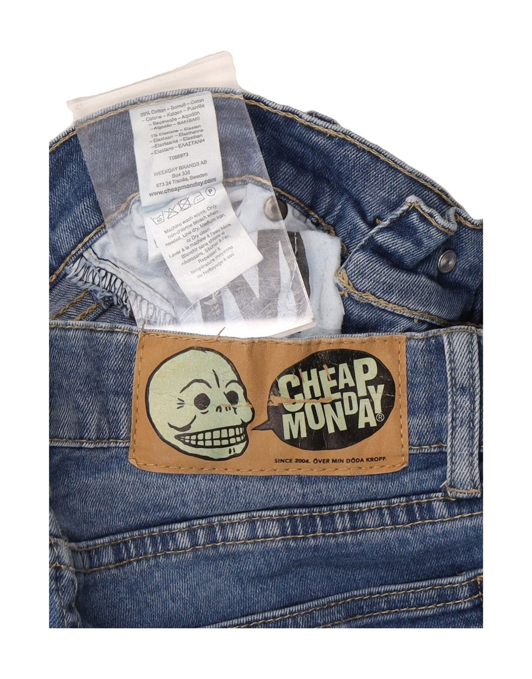 CHEAP MONDAY Mens Slim Jeans  W28 L31 Blue Cotton Vintage Cheap Monday and Second-Hand Cheap Monday from Messina Hembry 