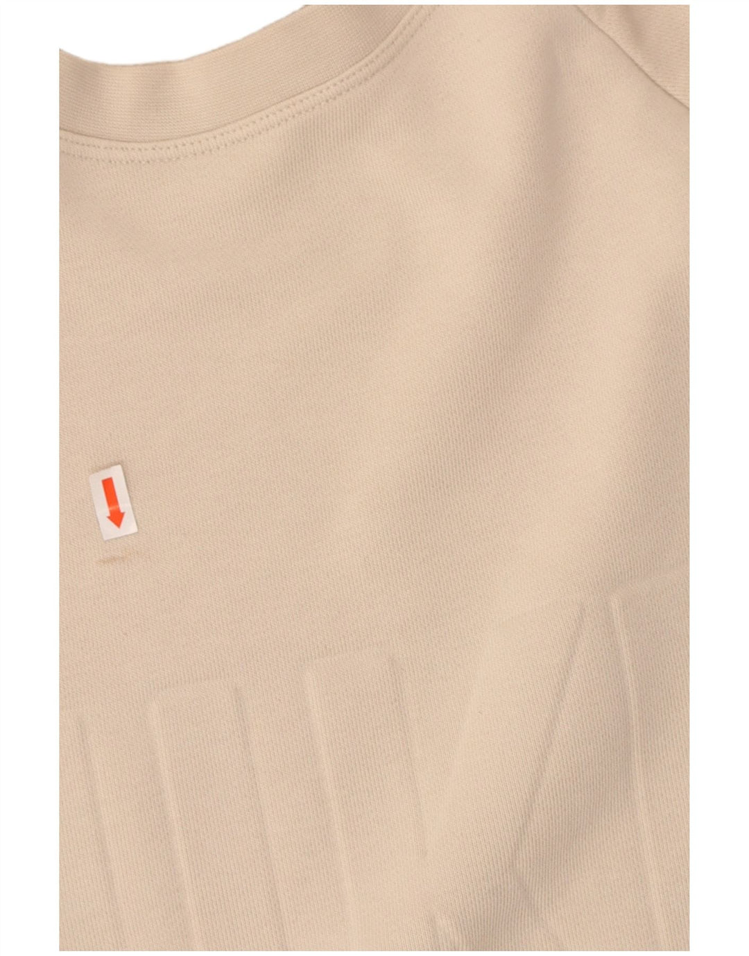 NIKE Womens Crop Oversized Graphic Sweatshirt Jumper UIK 10 Small Beige