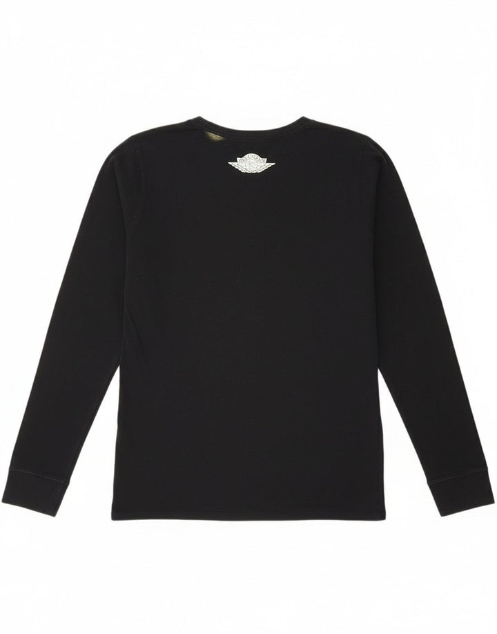 Jordan muška majica dugih rukava s grafikama, mala, crna pamučna