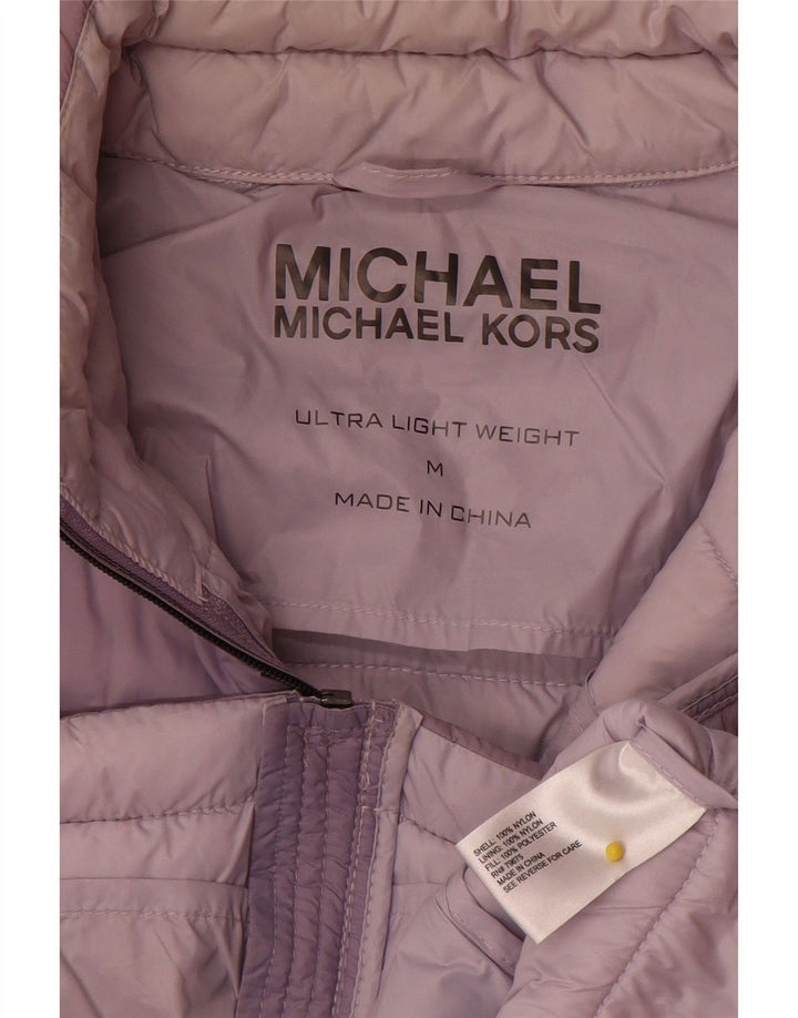 Michael Kors Ženska podstavljena jakna UK 14 Srednje ljubičasti najlon