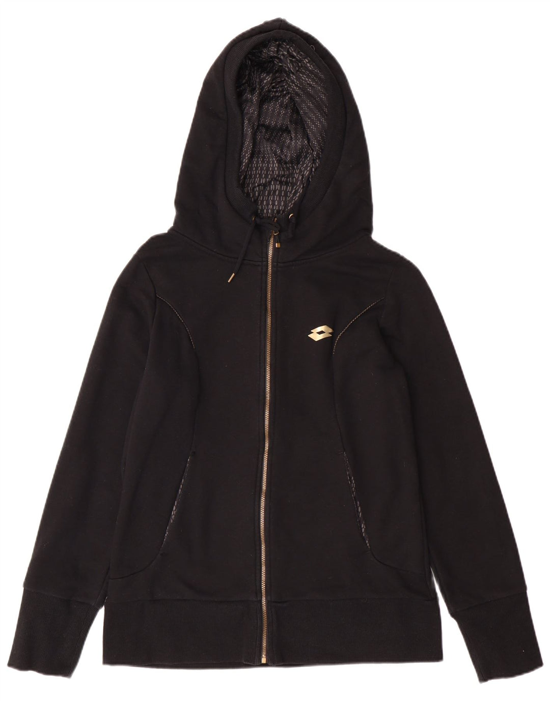 Lotto ženski pulover s kapuljačom na patentni zatvarač UK 14 veliki crni