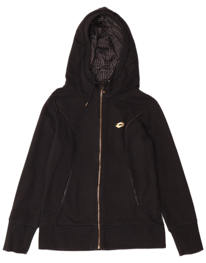 Lotto ženski pulover s kapuljačom na patentni zatvarač UK 14 veliki crni