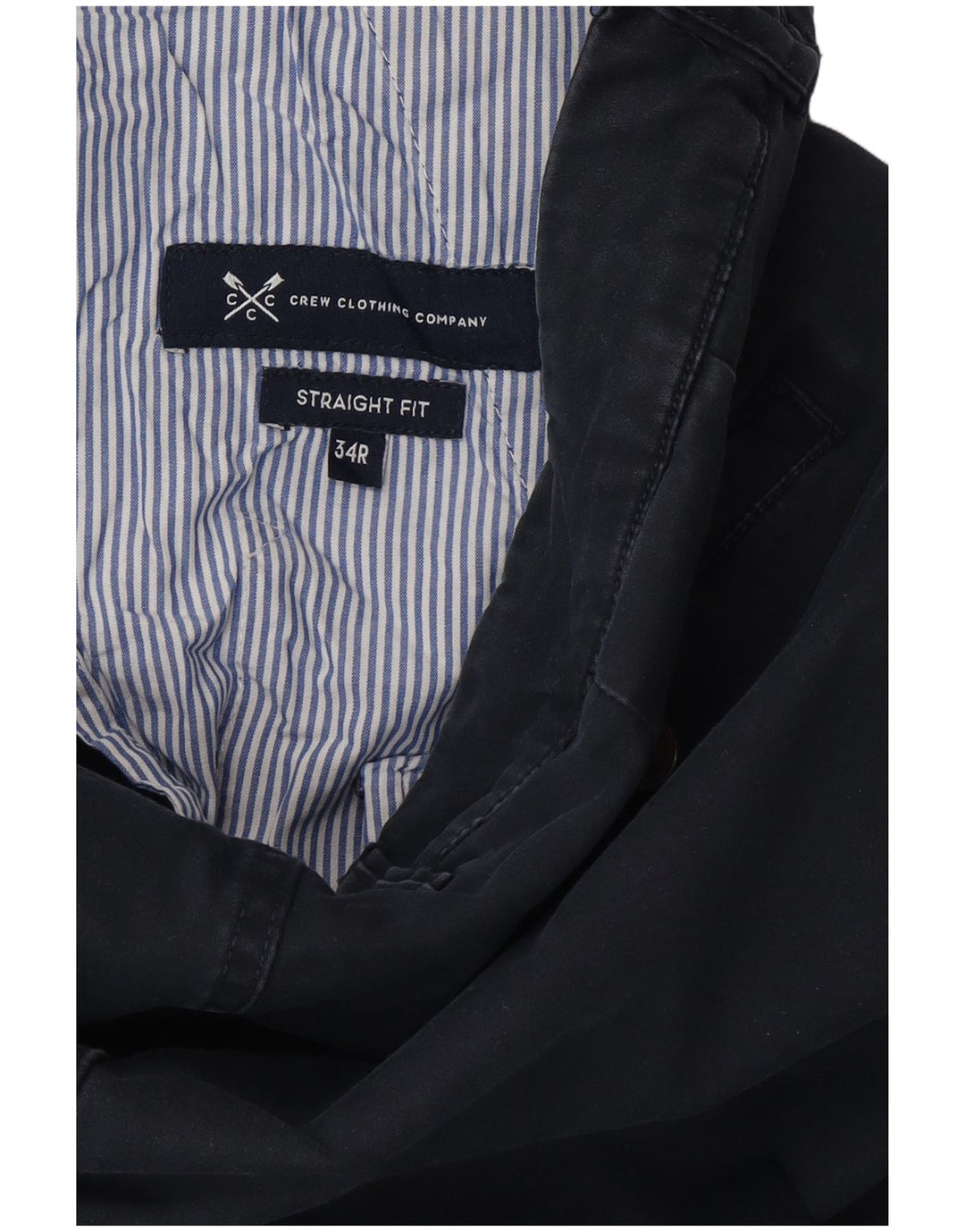 CREW ODJEĆA Muške ravne chino hlače W34 L32 tamnoplave