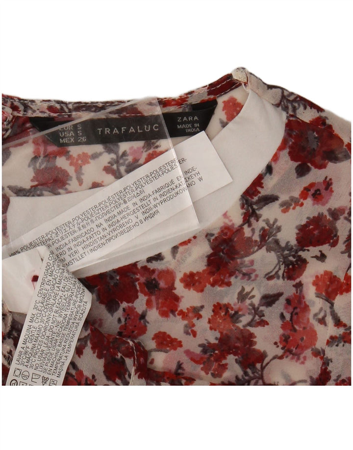 ZARA Womens Trafaluc Blouse Top UK 10 Small Multicoloured Floral Polyester