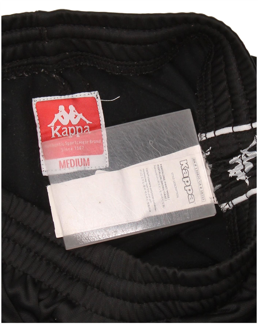 KAPPA Ženske Graphic Trenirke Hlače UK 12 Srednji crni poliester