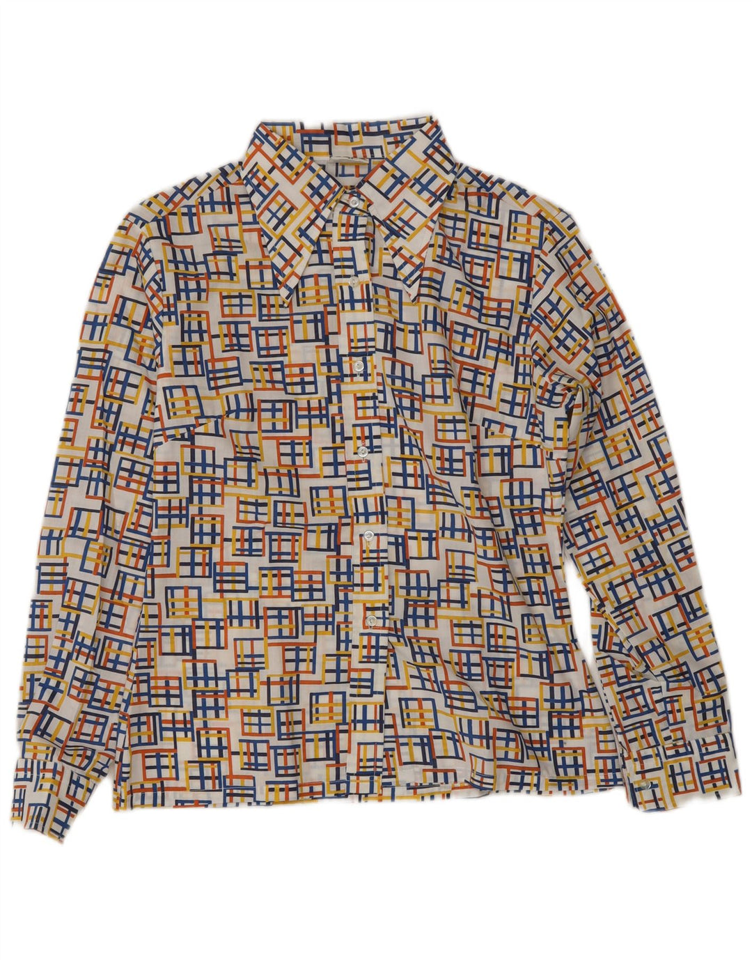 Vintage ženska košulja bluza EU 40 srednje raznobojni geometrijski poliester
