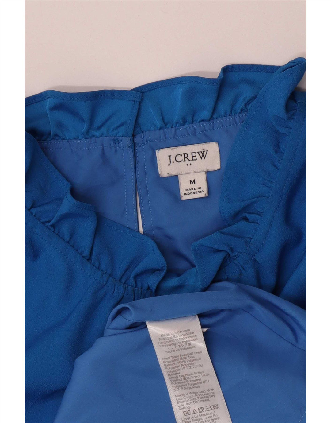 J. Crew ženski gornji dio bluze bez rukava UK 14 srednje plavi poliester