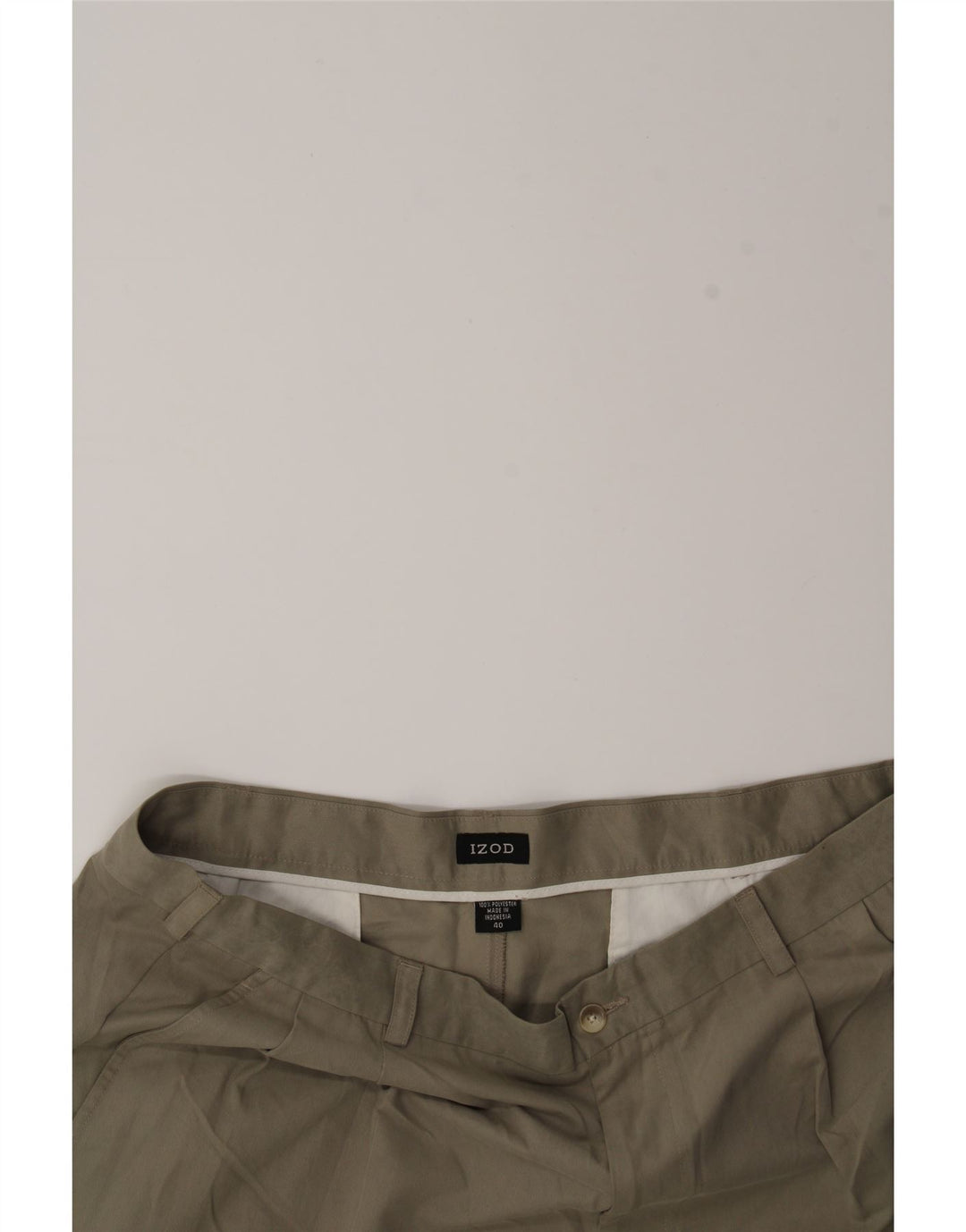 IZOD Mens Pegged Chino Shorts W40 XL Beige Polyester Vintage Izod and Second-Hand Izod from Messina Hembry 