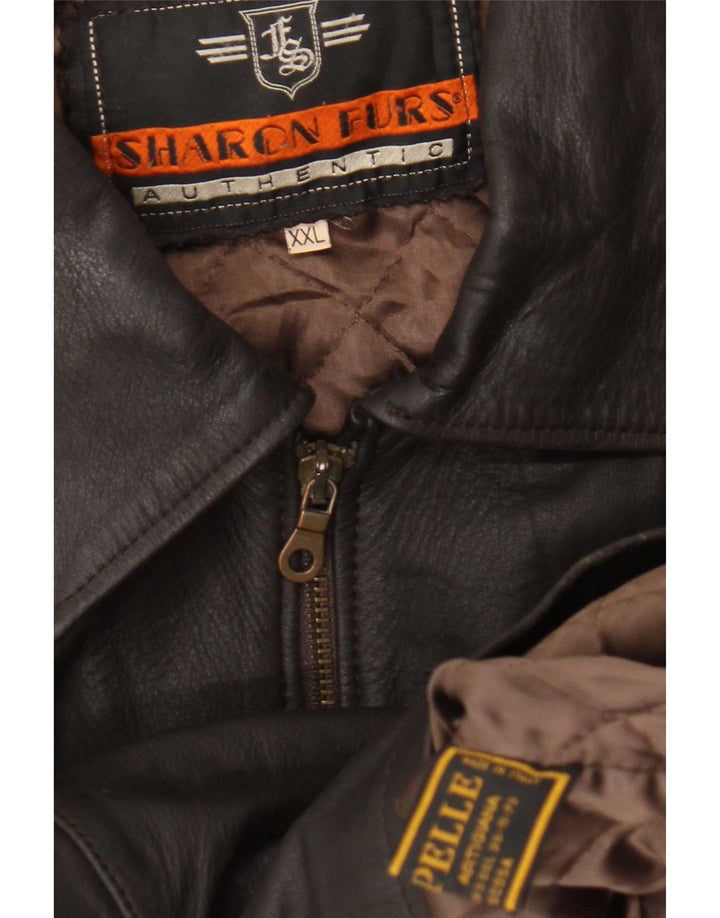 Sharon Furs muška kožna jakna UK 44 2XL smeđa