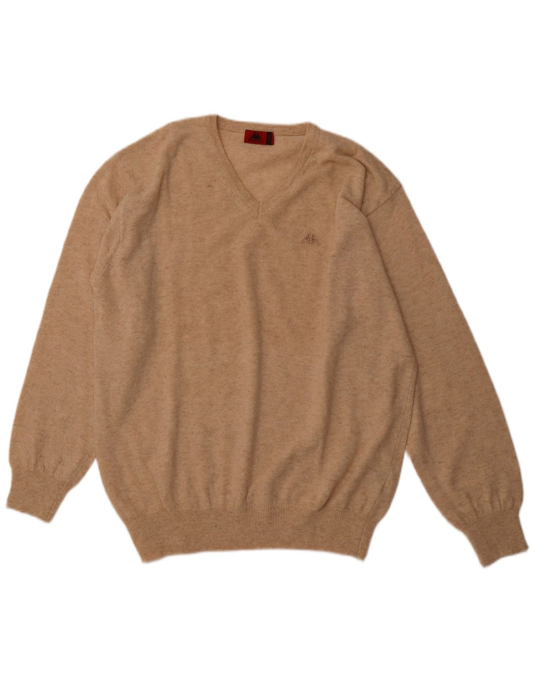 KAPPA muški džemper s V-izrezom XL bež boje od janjeće vune