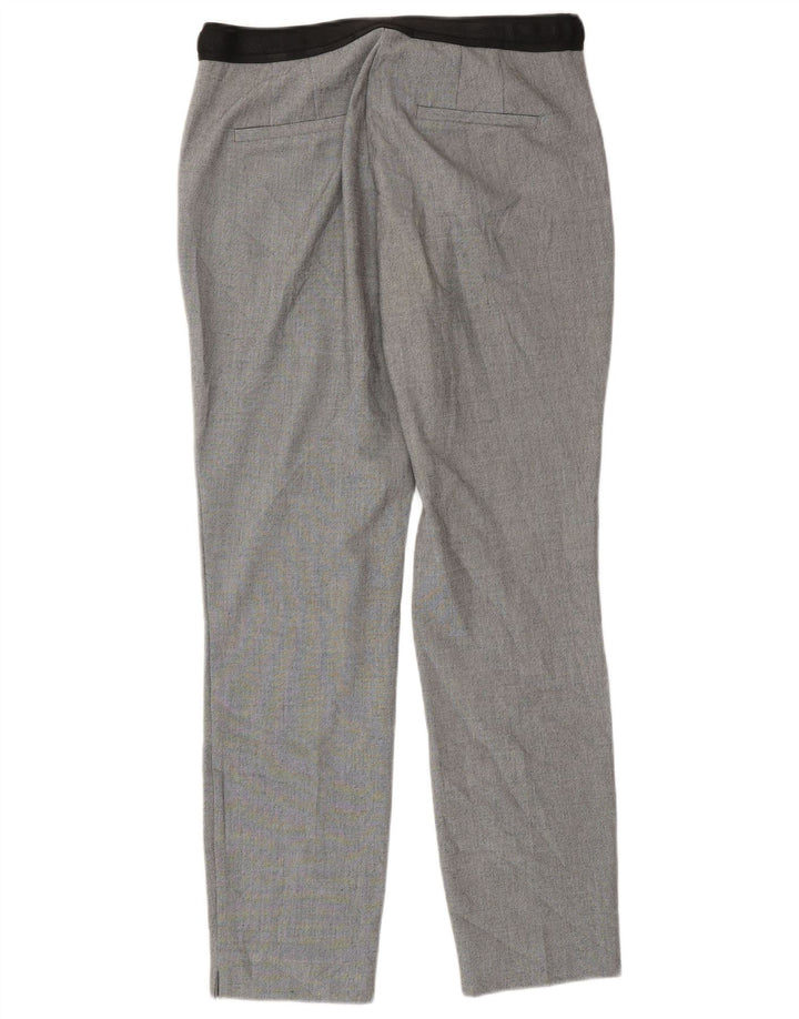 Zara ženske sužene chino hlače srednje veličine W30 L28 sivi karirani poliester