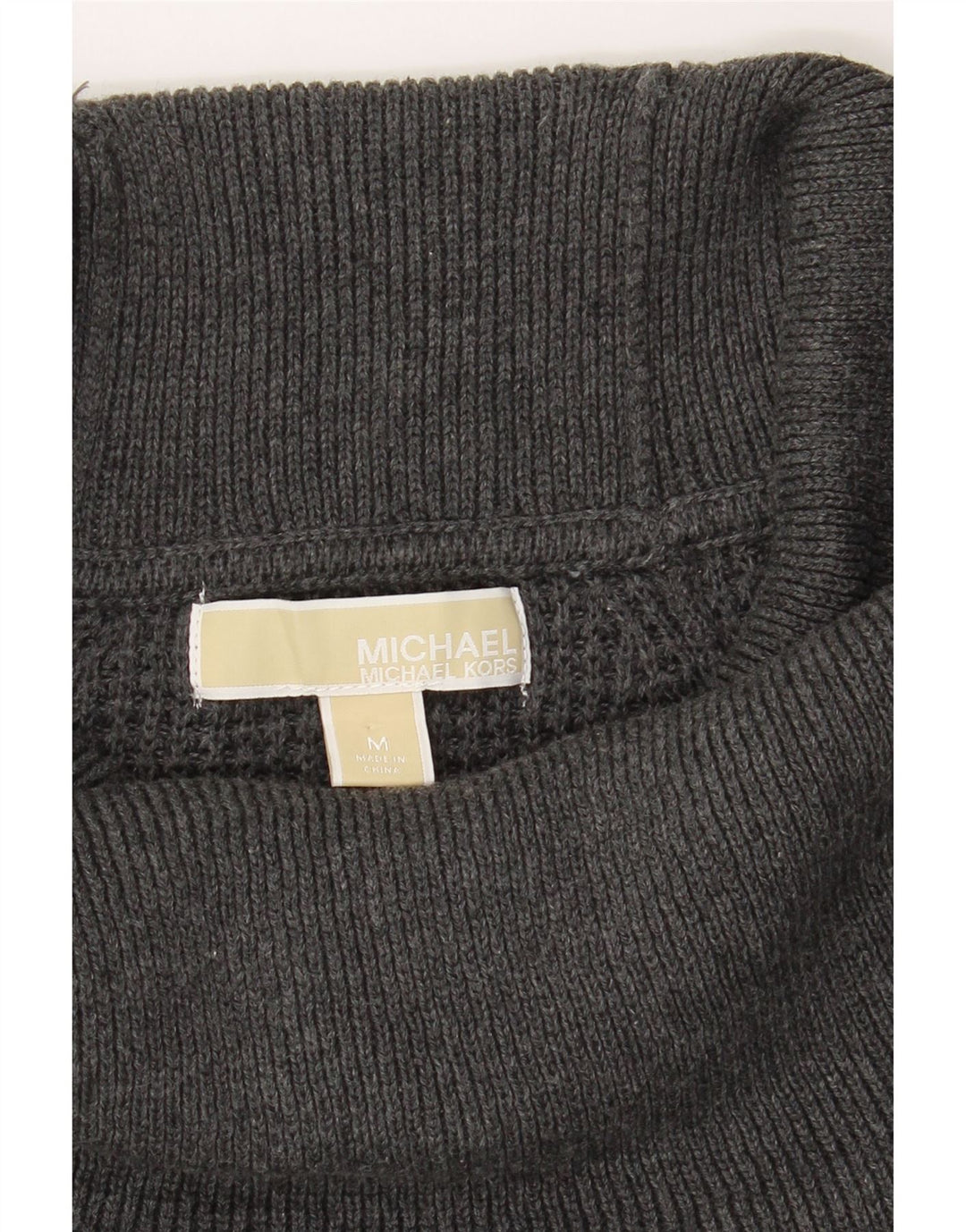 MICHAEL KORS Womens Roll Neck Jumper Sweater UK 14 Medium Grey Cotton Vintage Michael Kors and Second-Hand Michael Kors from Messina Hembry 