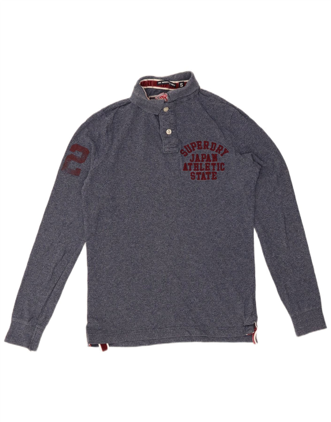 SUPERDRY muška polo majica dugih rukava s grafičkim motivima, mala tamnoplava pamuk