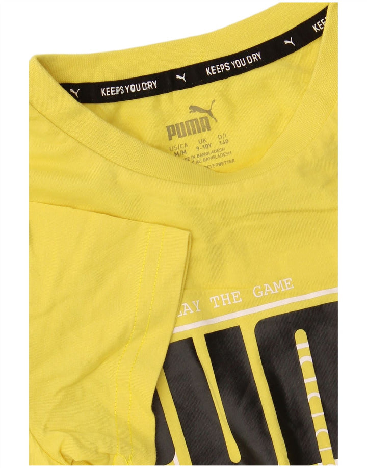 PUMA Boys Graphic T-Shirt Top 9-10 Years Yellow