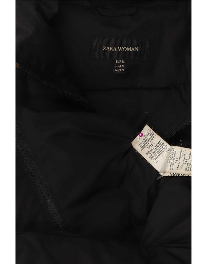 Zara ženska podstavljena jakna UK 14 Srednji crni poliamid