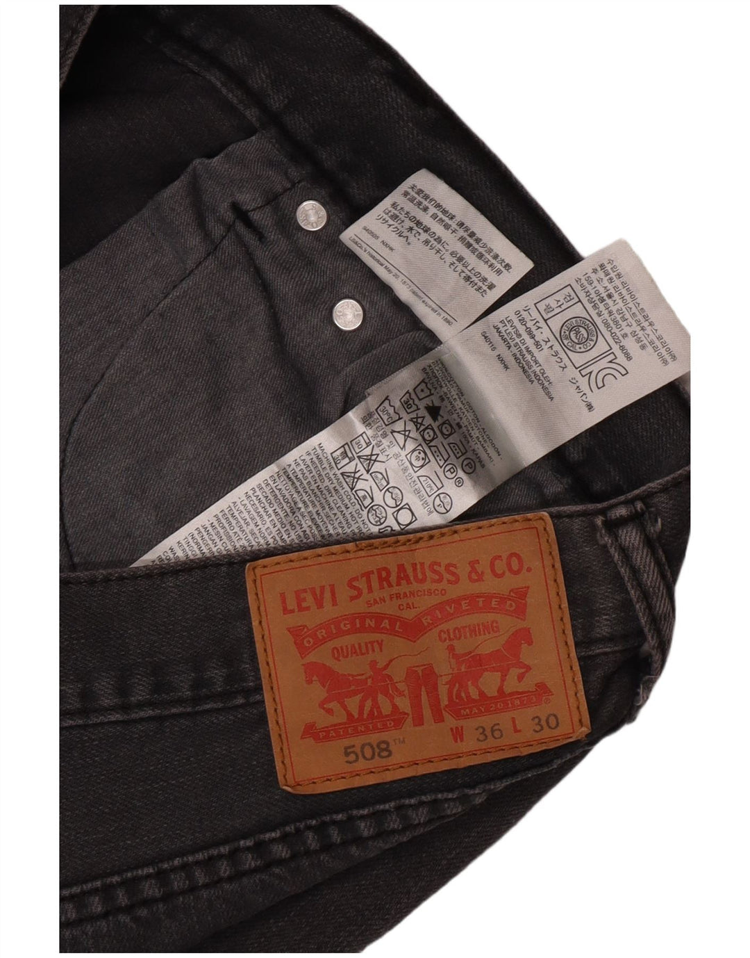 Levi's muške 508 ravne traperice W36 L27 sivi pamuk