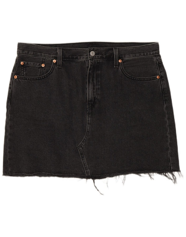 Levi's ženska traper suknja niskog struka W32 veliki crni pamuk