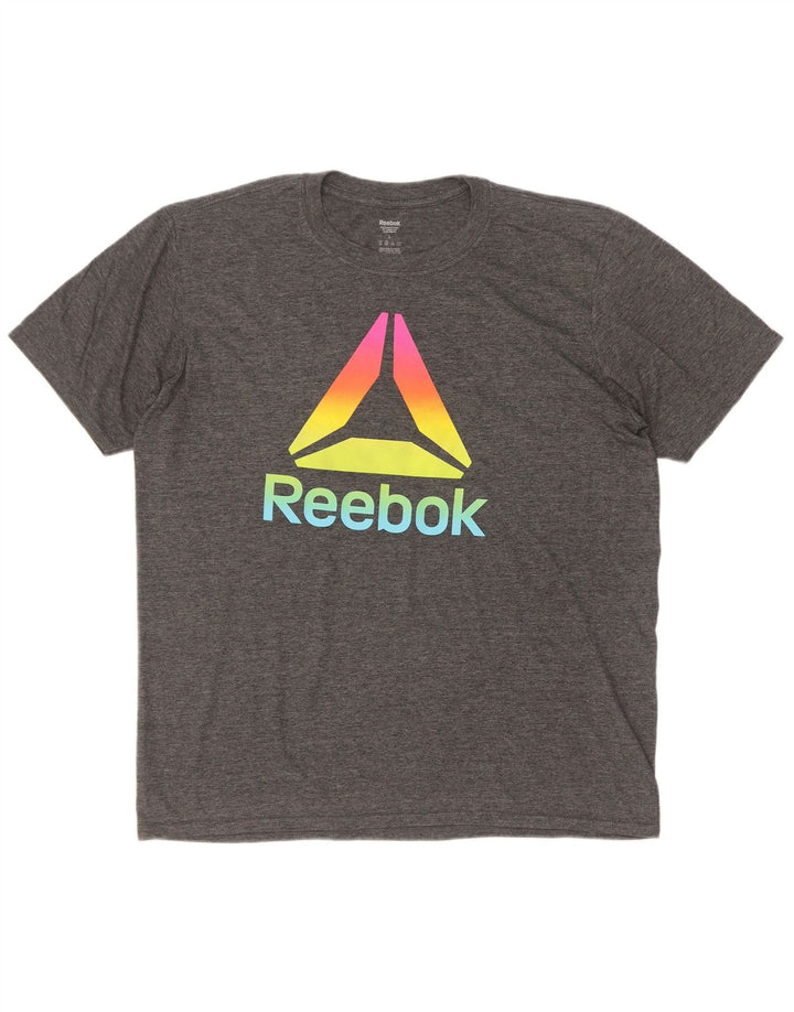 Reebok muška majica s grafičkim motivima, veliki sivi poliester