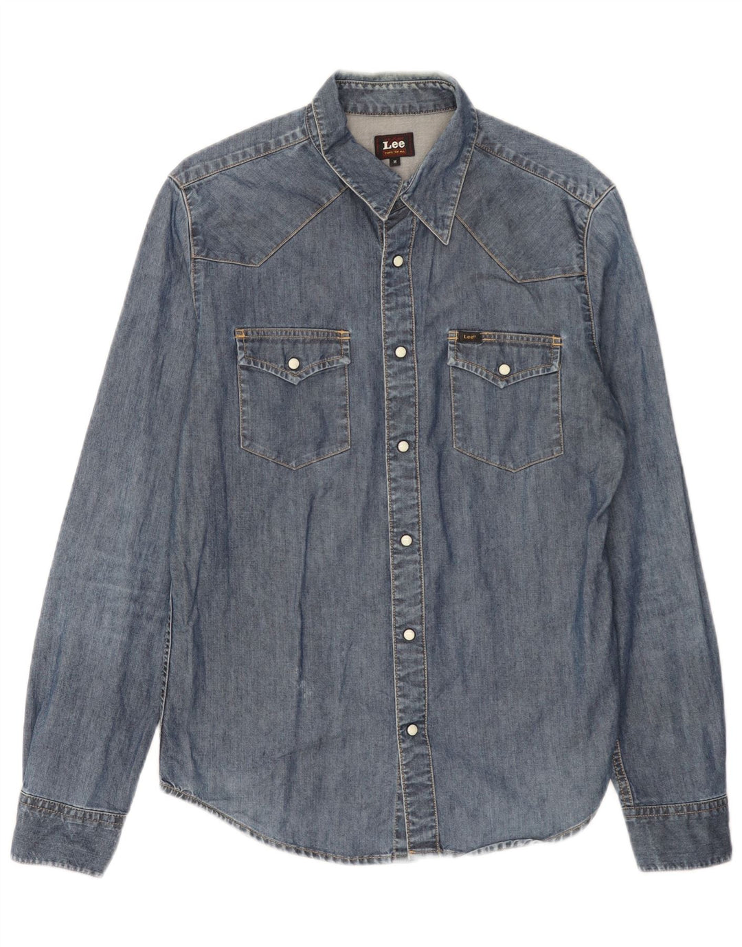 Lee muška traper košulja Srednje plavi pamuk